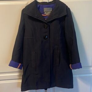Beautiful anthropologie dark navy blue jacket button front size small  $55